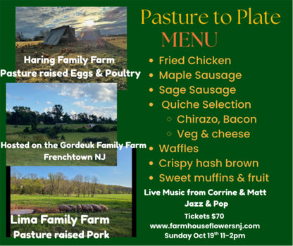 Pasture to Plate Farm Brunch Sunday Oct 19th 11-2pm