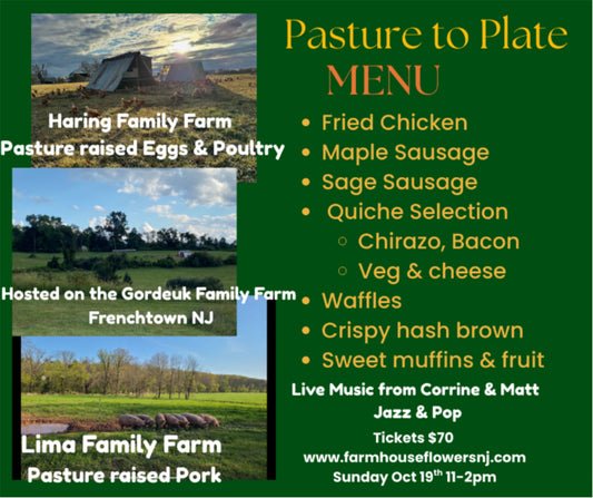 Pasture to Plate Farm Brunch Sunday Oct 19th 11-2pm